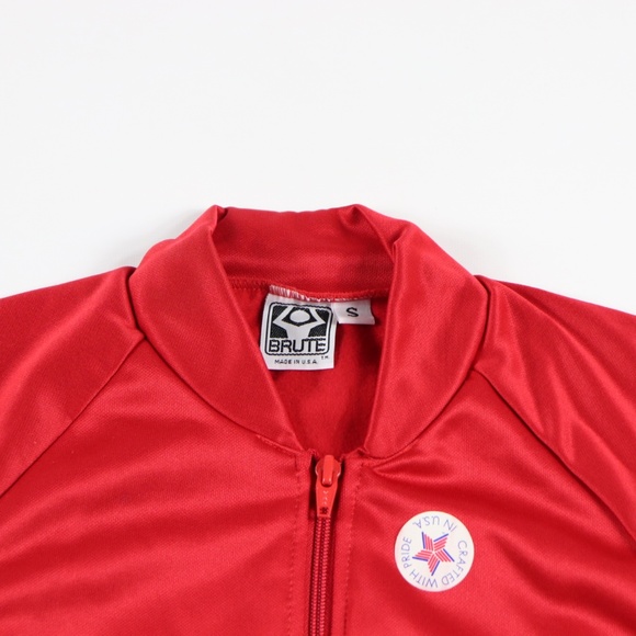 90s New Brute Mens Small Soccer Track Jacket Red - Picture 2 of 5